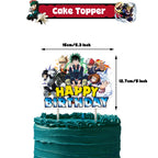 My Hero Academy Birthday Party Decoration Disposable Tableware Cup Tablecloth Balloon Backdrop Cake Topper Baby Shower Supplies