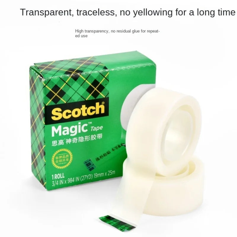 3M Scotch 810 Magic Tape High Viscosity No Trace Invisible Adhesive Tape Home Office Supplies and School Supplies Tape 19mm*10m
