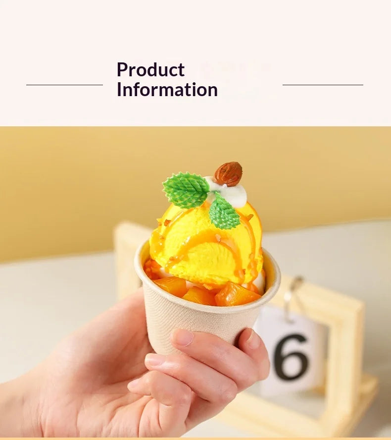 5/10/20/50pcs 5OZ Ice Cream Cup Environmentally Friendly Degradable Disposable Celebrity Dessert Pulp Light Food Paper Bowl