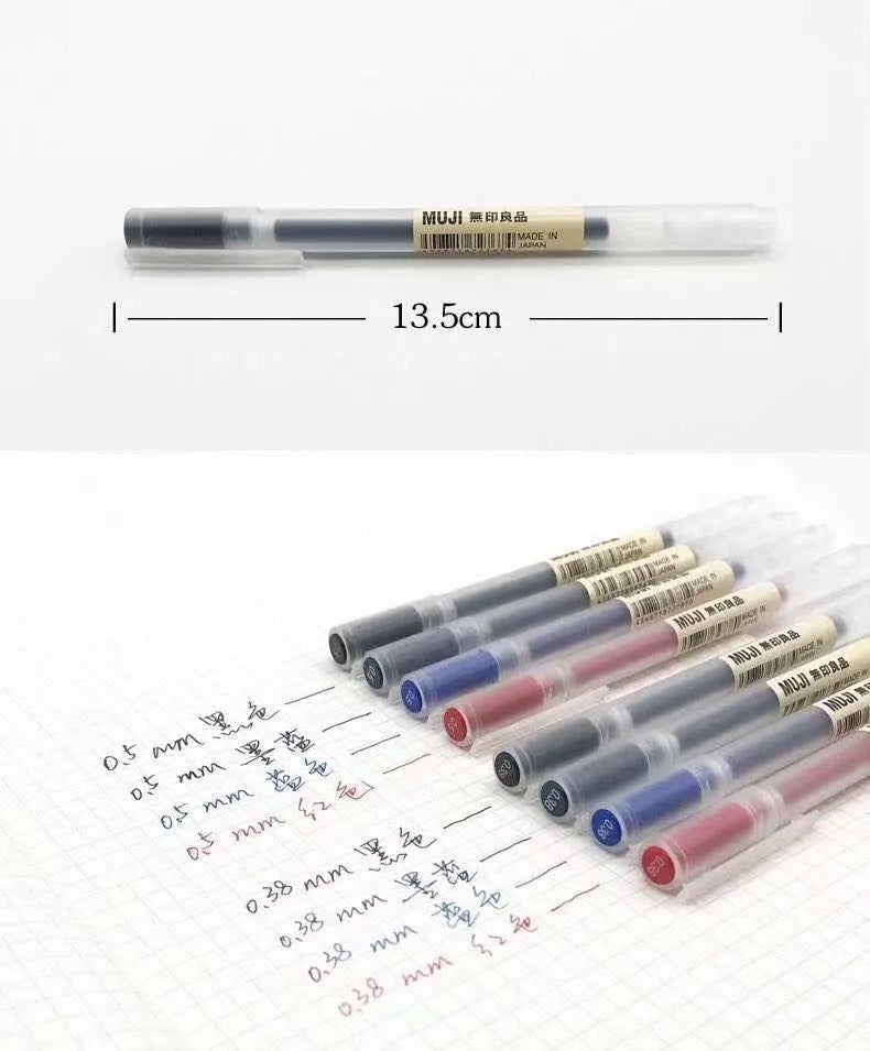6/8Pcs/Set MUJIs Gel Pen Black/Red/Blue 0.38/0.5mm Ink Japan Color Pen Office School Ballpoint Pen Japanese Kawaii Stationery