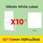 3/5/10 Rolls NiiMbot B21 B1 Label Printer Paper Roll Waterproof Anti-Oil Tear-Resistant Price Tag Pure White Sticker Papers