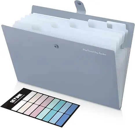 7-Pocket Expanding File Folder, Accordion Document Organizer | Professional Portable Paper Receipt Holder with Labels for Office Home Business, Letter/A4 Size Green