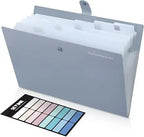 7-Pocket Expanding File Folder, Accordion Document Organizer | Professional Portable Paper Receipt Holder with Labels for Office Home Business, Letter/A4 Size Green