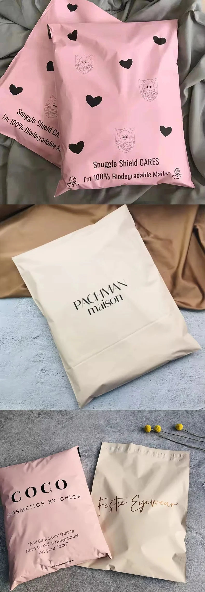 Customized Polyethylene Mailing Bags with Logo Self-Adhesive Plastic Express Bags Gift Wrapping Bags Personalized Packaging