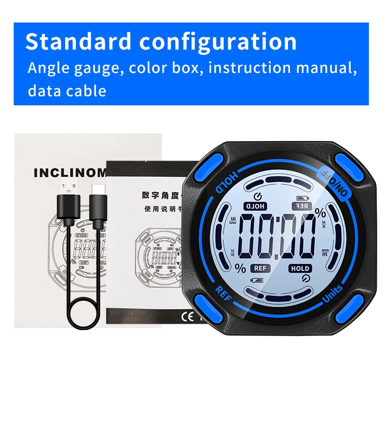 SNAKOL Mini Angle Gauge Magnetic Protractor Digital Inclinometer Angle Finder Level Box With Magnes and Backlight