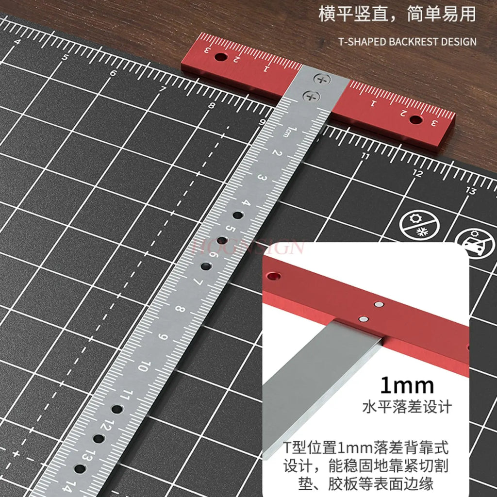 1pcs T-shaped square ruler aluminum alloy industrial grade high-precision T-shaped ruler T-shaped ruler multifunctional ruler