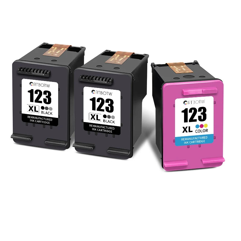 CRTBOTW 123XL Ink Cartridge Replacement For HP 123 XL HP123 Compatible Deskjet 2620 2130 2132 2630 3630 3632 3639 Printer