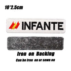 Custom Spain Name Tags Army Blood Number ID Embroidered Patches with Iron on Hook Backing