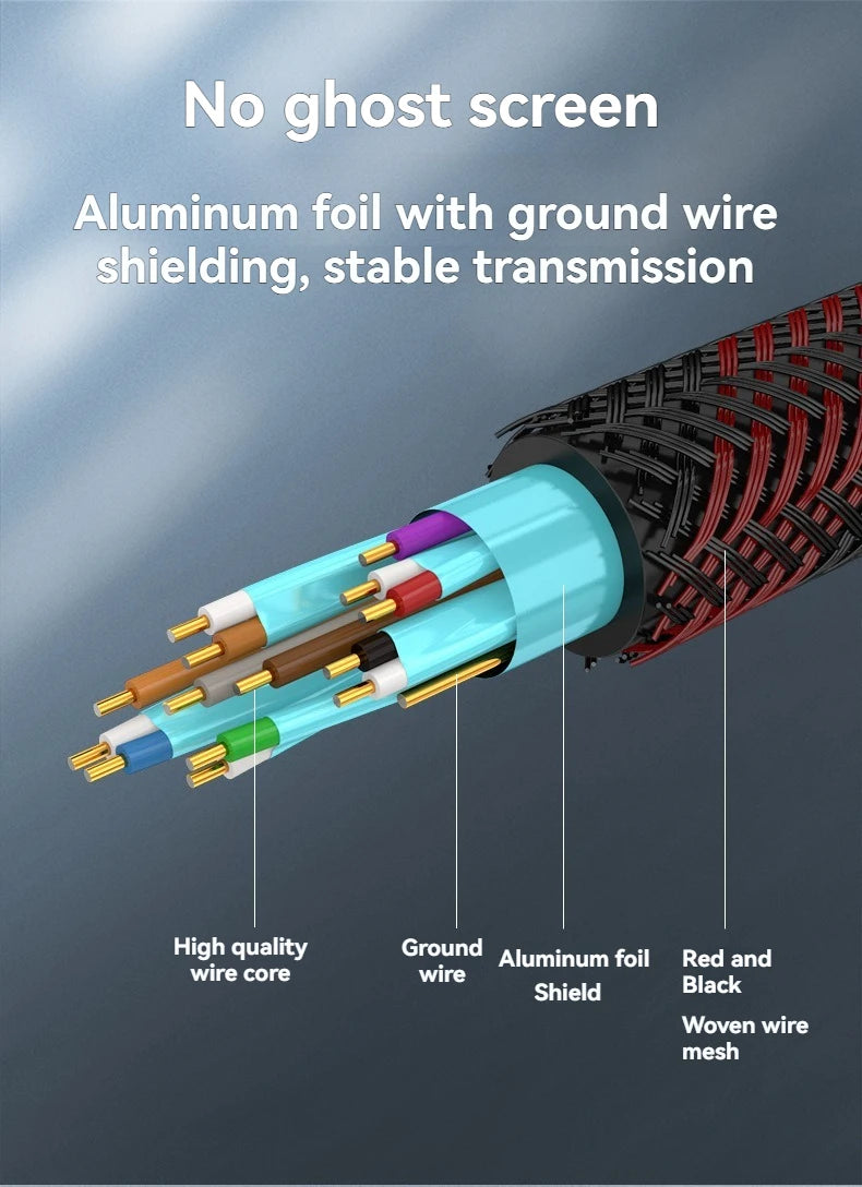 Uyellow HDMI-compatible Cable 4K 60Hz 50cm 1m 2m 3m 5m HDMI-compatible 2.1 Cable 4K 60Hz HDR 3D Effect Video for HDTV PC