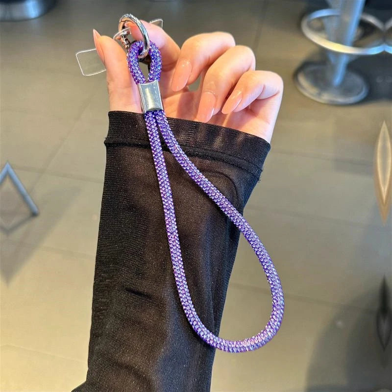 INS Glitter Phone Lanyard Phone Crystal Wrist Straps Keychain Anti-lost Rope For iPhone 16 Samsung Universal Bling Hanging Cord