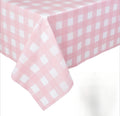 Retro Pink Gingham Tablecloth 54"x108"| Heavy-Duty Waterproof Plastic for Picnics&Coffee Shop Decor |  Party Backdrop