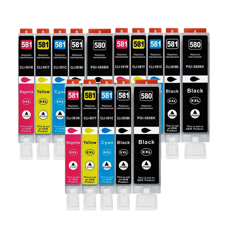 PGI-580 XL CLI-581 Ink Cartridge For Canon 580 581 XXL Compatible PIXMA TS705 TR7550 TR8550 TS6150 TS8150 9150 TS9155 Printer