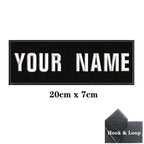 1PC Custom Name Embroidery Patch Stripes Badge Iron On Or Hook Loop 10X2.5CM,8X5CM,10X4CM, 8X2.5CM,12X2.5CM,15X5CM,20X7CM,black