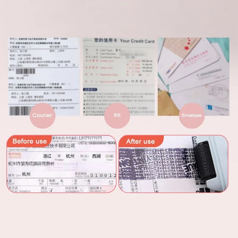 Ceramic Blade Theft Protection Roller Stamp for Privacy Confidential Data Guard Your Security Stamp Roller Privacy Seal Roller