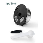 Stainless Steel Reusable Tassimo Pods with 4 Black Silicone Lid Tamper Compatible for-Bosch Tassimo Machine