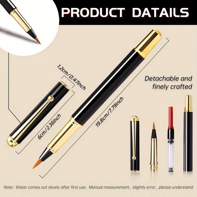 1pc Calligraphy Brush Pen,Ink-adding Fountain Pen with Fine Tip for Hand Lettering,Art Drawing,Journaling for Adults,Students