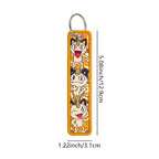 Kawaii Japanese Elf Anime Embroidery Key Fobs Key Tag Motorcycles Cars Backpack Chaveiro Keychain Fashion Keyring Friends Gifts