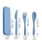 3Pcs/set Wheat Straw Dinnerware Set Portable Tableware Knife Fork Spoon Eco-Friendly Travel Cutlery  Utensil Box Chopsticks
