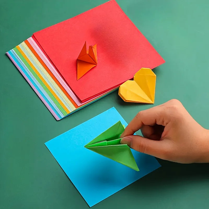 100 Sheets 10cm Origami Colored Paper Square Handmade Origami Crane Material Student Enlightenment Teaching Paper Supplie
