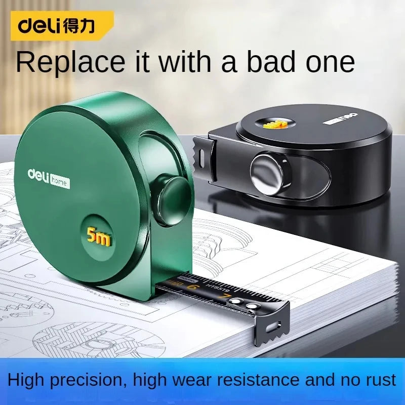 Deli Tools 1Pcs 3/5M Digital Tape Measure Retractable Metric Measuring Tape Household Woodworking Portable Measuring Tools