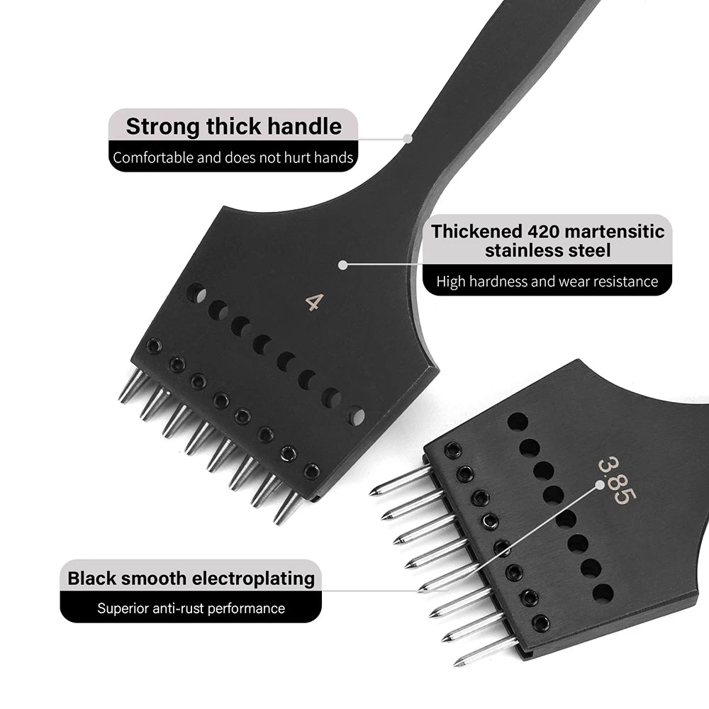 WUTA 3G Leather Punches Head Replaceable Pricking Iron Removable Diamond Olive Round Hole French Style Chisel DIY Craft Tools