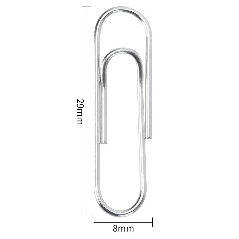 50-500PCS Stainless Steel Paper Clips Rustproof Sturdy Coated U-shaped Paperclips for Student Office School Stationery Supplies