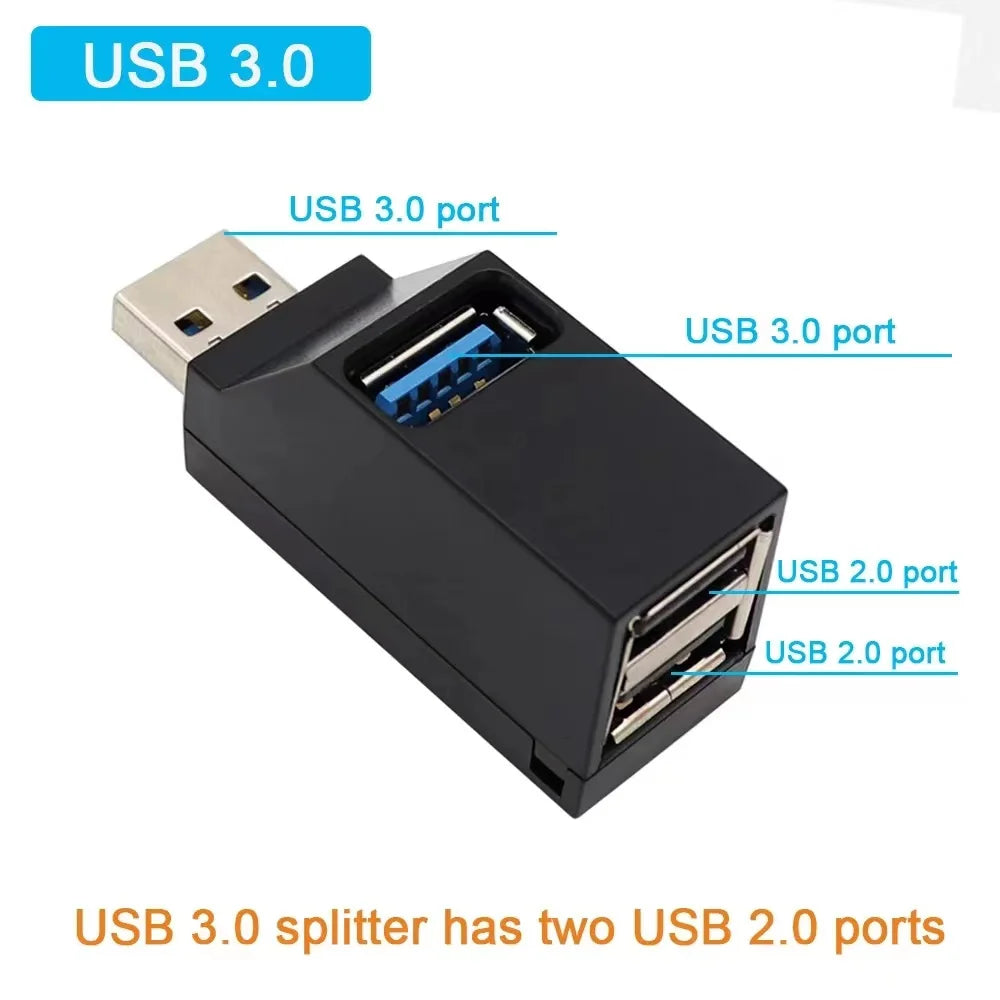USB 3.0 Extender Car Splitter Multi Port USB Hubs 2.0 Laptop Office Multi Function Reading Usb Disk Charging Adapter
