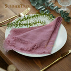 Napkin Cotton Gauze 42x42cm Retro Cheesecloth Rustic Table Decoration Muslin Tea Towel Cloth Napkins Wedding Supplies