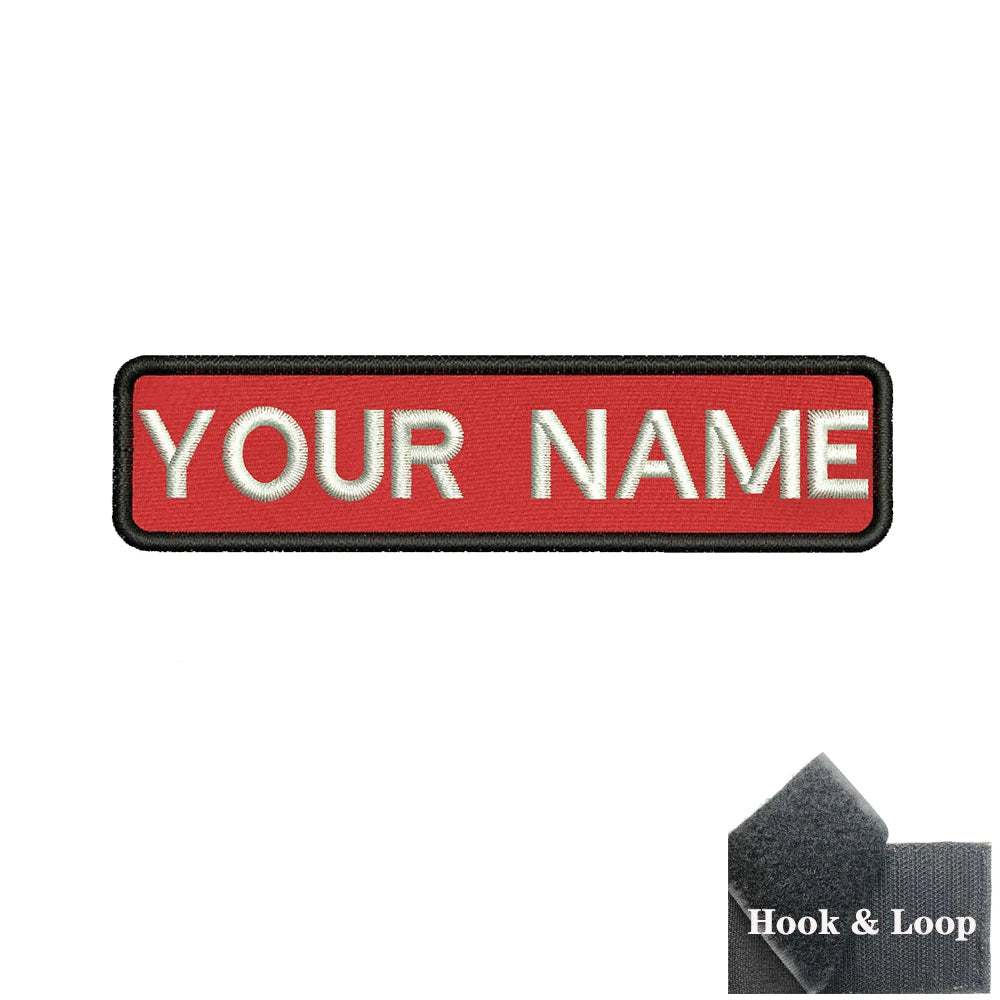1PC 10cmX2.5cm Custom Personalized Name number Patch Stripes Badge tags chevrons Armband Iron On Or Hook Loop embroidered