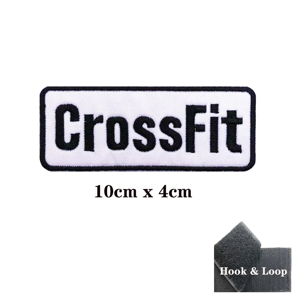 CrossFit Name Tags Patch Embroidered Applique Sewing Label Punk Biker Clothes Stickers Apparel Accessories Badge
