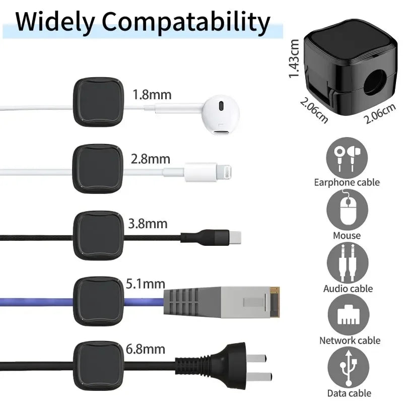 5/10 PCS Magnetic Cable Clips Cable Smooth Adjustable Cord Holder Under Desk Cable Management Wire Keeper Cable Organizer Holder