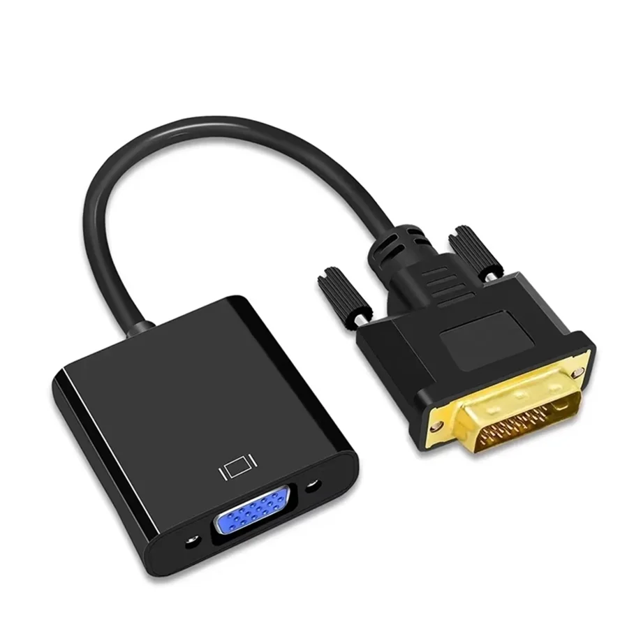 Full HD 1080P DVI to VGA Adapter DVI-D Male to VGA Female Adapter 24+1 25Pin to 15Pin Cable Converter for TV PC Computer Monitor