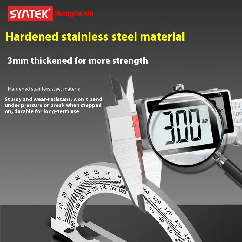 High Quality Stainless Steel Angle Finder Ruler High Precision 0-180 Degree Thickened Protractor for Woodworking Construction