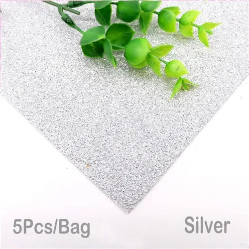 5Sheets 20*30cm Glitter Foam Paper Sparkles Paper for Children's Craft Activities DIY Cutters Handcraft Foam Paper Without Glue