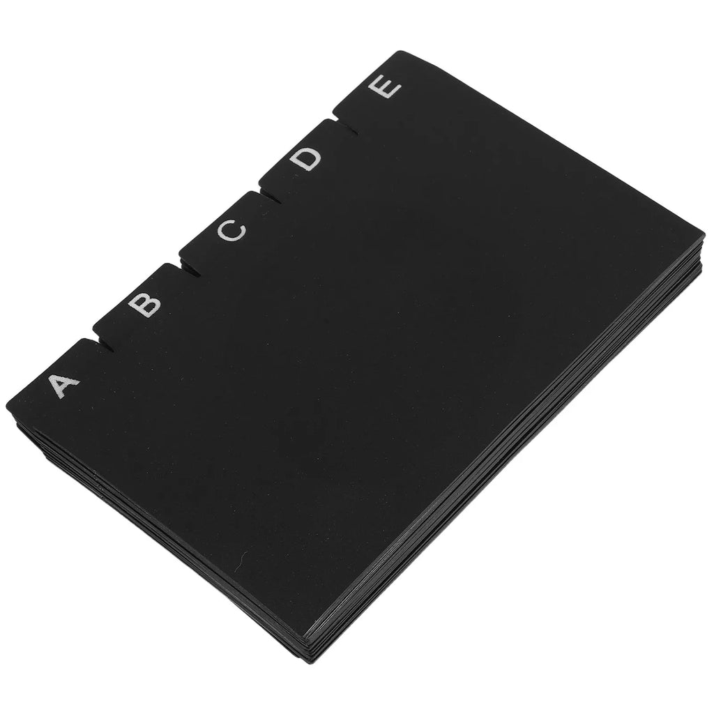 30pcs Index Card Dividers Black Pp Material For Organizing Documents Study Materials Recipes Alphabet Tabs Space Saving