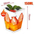 Disposable Plastic Mousse Cup Mini Ladder Shaped Pudding Dessert Cup for Hotel Party and Sweet Shop Disposable Plastic Cups