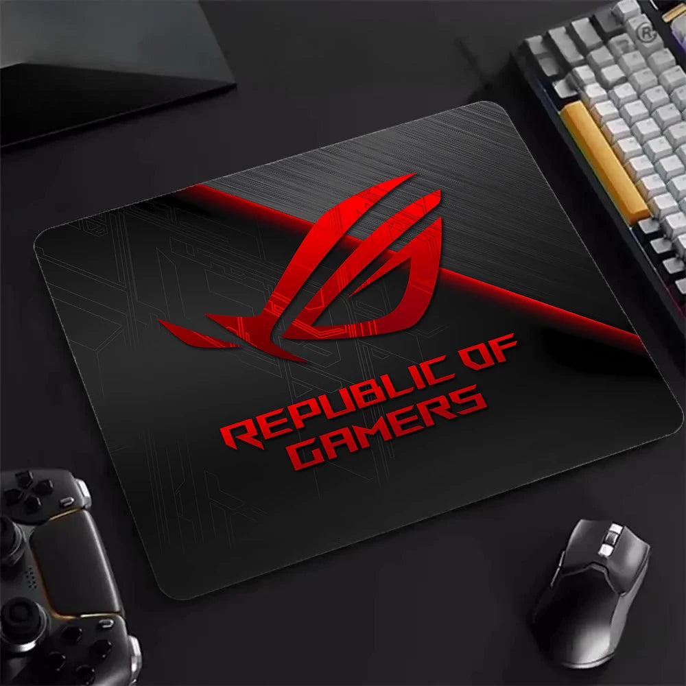 AS-US ROG Game Player Square Mousepad Small Size Home Desk Protector Mat Washable Desktop Mouse Pad Anti-slip Rubber Table Mats
