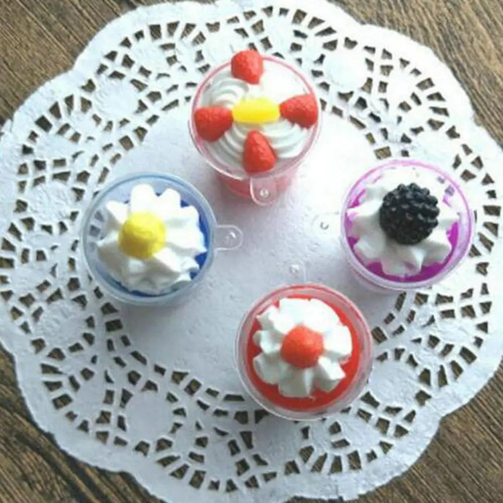 10Pcs Disposable Miniature Frappuccino Cup Home & Kitchen Ice Cream Cups Cover Lid Cake Decorating Plastic Baking Pastry Tools
