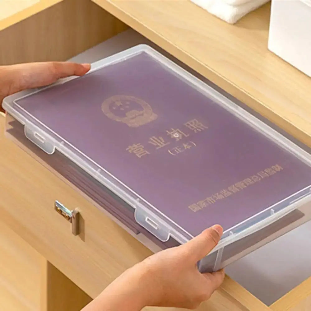 Plastic Box for Data Certificate Stationery Jewelry Portable Large Capacity A4 A5 File Organizer School Home Office Supplies