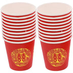 100Pcs Red Double Happiness Paper Cup Chinese-style disposable Festival Tea cup Wedding Banquet Serving drinking cups