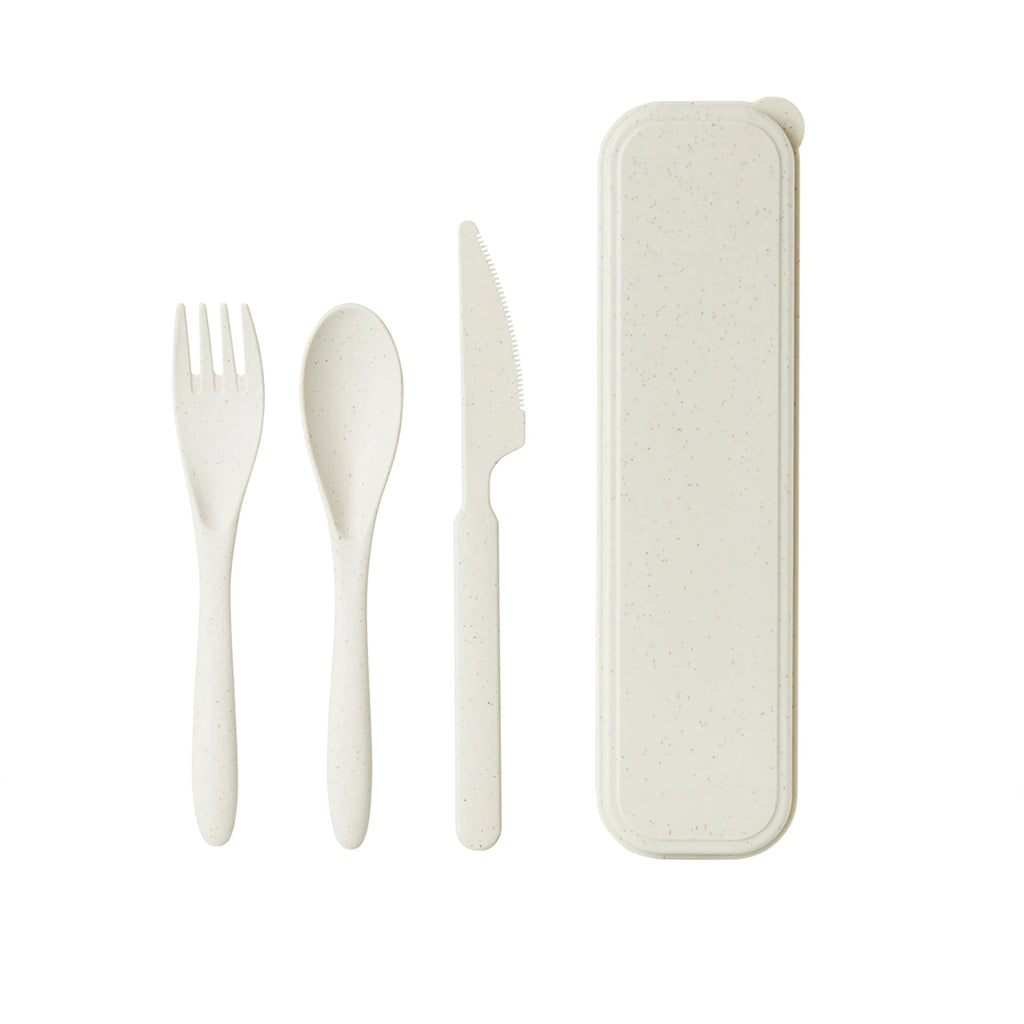 3Pcs/set Wheat Straw Dinnerware Set Portable Tableware Knife Fork Spoon Eco-Friendly Travel Cutlery  Utensil Box Chopsticks