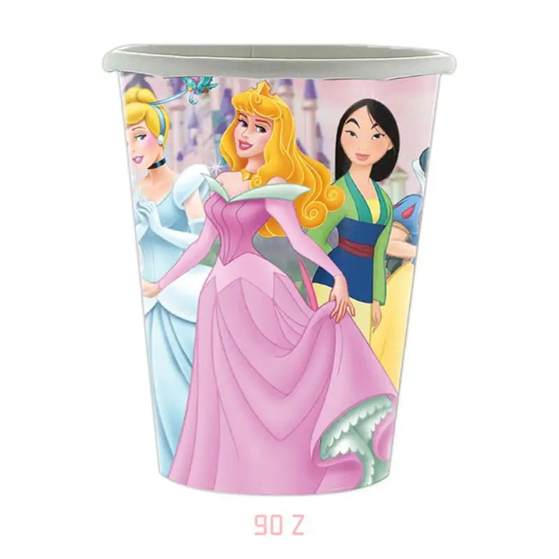 Princess Party Supplies Birthday Disposable Tableware Set  Tablecloth Paper  Plate Napkin for Kid Girl Birthday Supplies