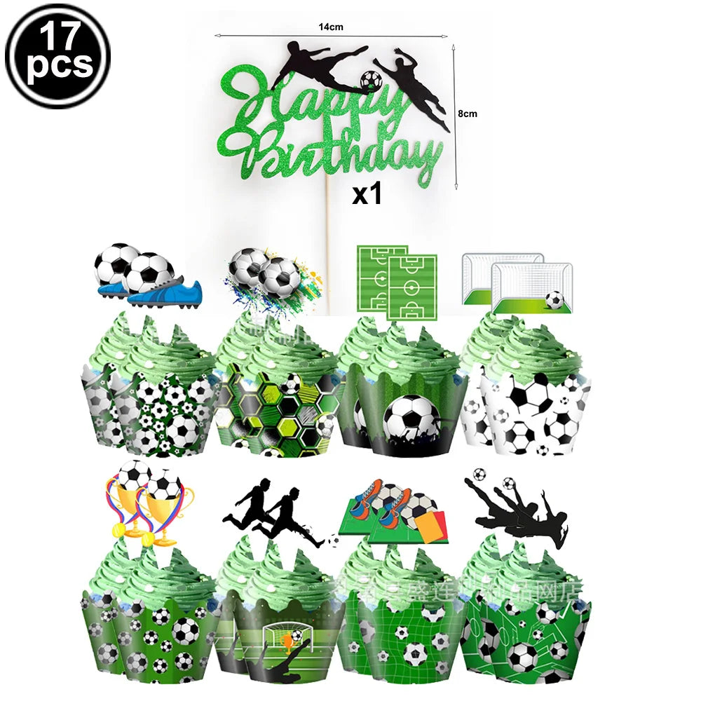 Soccer Party Disposable Tableware Paper Plates Cups Napkins Tablecloth Soccer Birthday Party Decoration