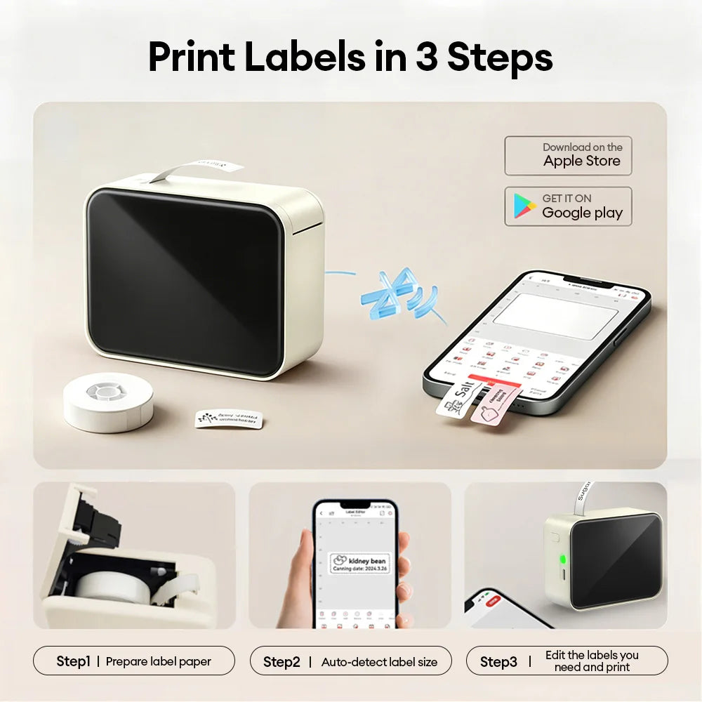 Marklife P15 Thermal Label Printer Mini Handheld Bluetooth Wireless Labeling Machine With Adhesive Label For Price Tags Noink