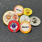 100pcs/lot Shirley custom metal badges lapel pins with epoxy resin domed Printed label pins name badge personalised