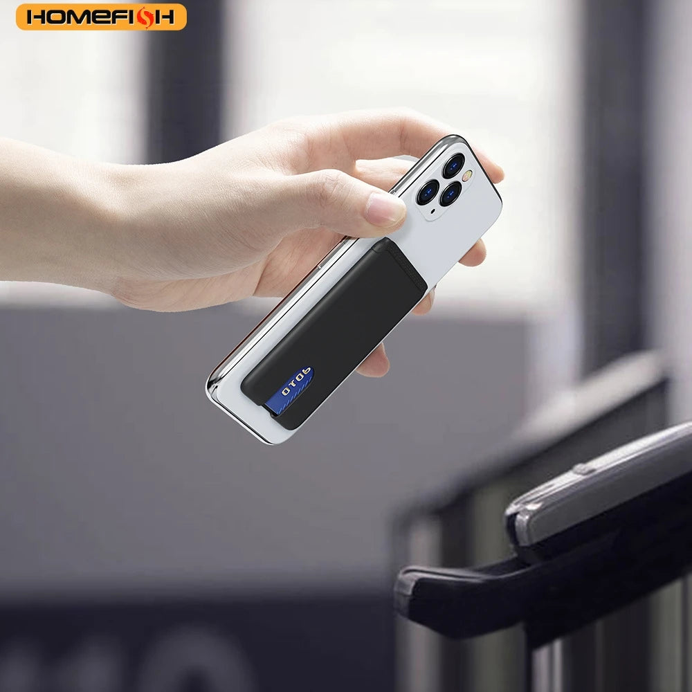 HOMEFISH Phone Holder Sticker Credit Card Holder Adhesive Soft Silicone Mobile Phone Wallet Compatible for Iphone Android