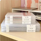 Plastic Document Organizer Organized Clear Square Shape Storage Box A4 Organizing Box Double Buckle Plastic File Box