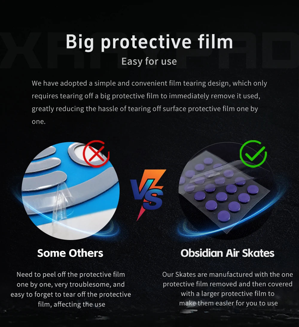 X-Raypad Obsidian Air Mouse Skates All Series – Quiet & Control