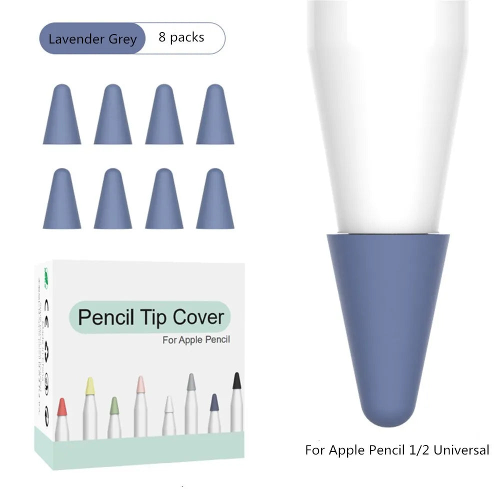 8pcs Soft Silicone Nib Cover For Apple Pencil 1 2 Tip Case Sleeve For Apple Pencil 1st 2nd Gen Touchscreen Stylus Pen Nib Case