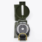 Outdoor Survival Compass Mountaineering Camping Plastic Military Green Flip-top Compass Guidebook Portable
